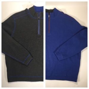 Mens Reversible Tommy Bahama Sweater Grey/Blue 2XL